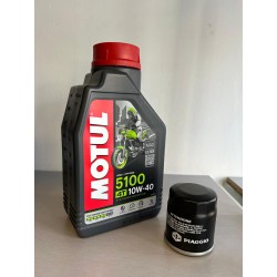 KIT TAGLIANDO PIAGGIO BEVERLY 125/250/300 (1 LT OLIO MOTUL 5100+FILTRO OLIO PIAGGIO)